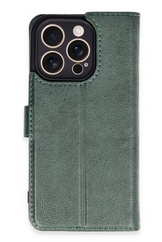 CepteToptan iPhone 16 Pro Kılıf Trend S Plus Kapaklı Kılıf - Yeşil - DROPX7526-1197