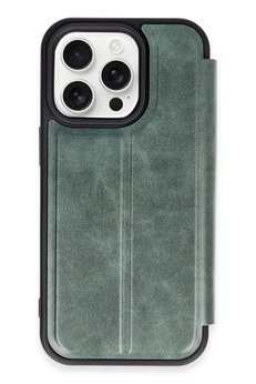 CepteToptan iPhone 14 Pro Max Kılıf Flip Cover - Koyu Yeşil - DROPX9371-6434