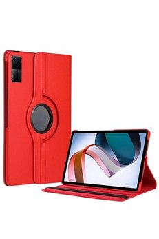 CepteToptan Xiaomi Redmi Pad SE 4G Kılıf 360 Tablet Deri Kılıf - Kırmızı - DROPX1337-2322