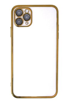 CepteToptan iPhone 11 Pro Max Kılıf Lensli Silikon - Gold - DROPX2777-5366