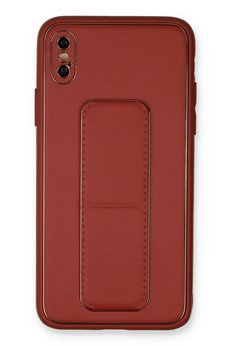CepteToptan iPhone XS Max Kılıf Coco Deri Standlı Kapak - Fuşya - DROPX7878-8000