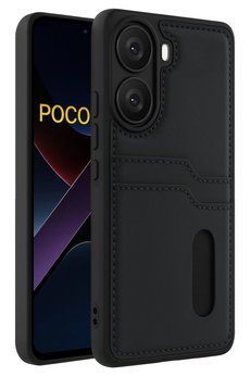 CepteToptan Xiaomi Poco X7 Pro Kılıf Sara Kartvizitli Deri Kılıf - Siyah - DROPX7025-9159
