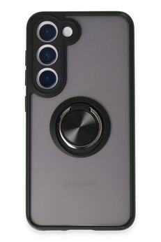 CepteToptan Samsung Galaxy S23 Kılıf Montreal Yüzüklü Silikon Kapak - Siyah - DROPX3575-3438