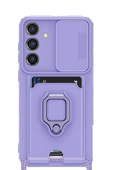 CepteToptan Samsung Galaxy S25 Plus Kılıf Zuma Kartvizitli Yüzüklü Silikon - Lila - DROPX5094-5646