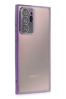 CepteToptan Samsung Galaxy Note 20 Ultra Kılıf Lensli Silikon - Mor - DROPX5101-8343