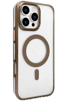 CepteToptan iPhone 16 Pro Gleam PC Sert Magsafe Kılıf - Kahverengi - DROPX4890-4923