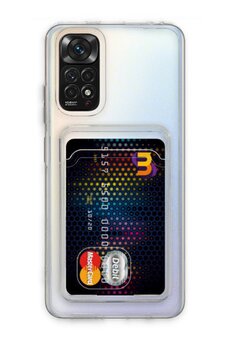 CepteToptan Xiaomi Redmi Note 11 Kılıf Kart Şeffaf Silikon - Şeffaf - DROPX2934-3808