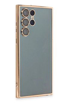 CepteToptan Samsung Galaxy S22 Ultra Kılıf Lensli Silikon - Gold - DROPX4812-2813