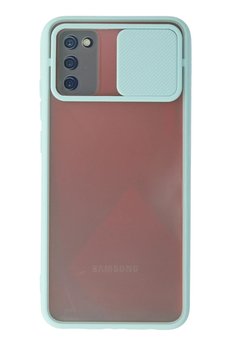 CepteToptan Samsung Galaxy A02S Kılıf Palm Buzlu Kamera Sürgülü Silikon - Turkuaz - DROPX3634-4985