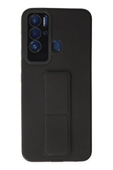 CepteToptan Tecno Pova Neo Kılıf Mega Standlı Silikon - Siyah - DROPX4787-6829