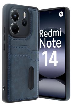 CepteToptan Xiaomi Redmi Note 14 4G Kılıf Sara Kartvizitli Deri Kılıf - Lacivert - DROPX7471-4329