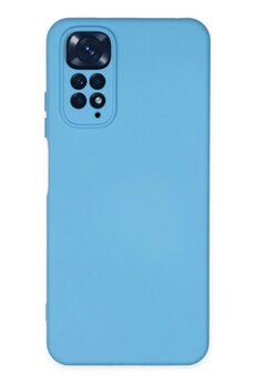 CepteToptan Xiaomi Redmi Note 11 Kılıf Nano içi Kadife Silikon - Mavi - DROPX8849-9394