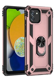 CepteToptan Samsung Galaxy A03 Kılıf Sofya Yüzüklü Silikon Kapak - Rose - DROPX9024-7793