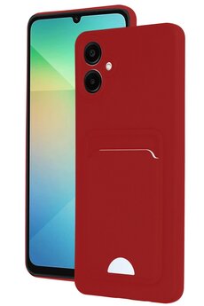 CepteToptan Samsung Galaxy A06 Kılıf Kelvin Kartvizitli Silikon - Kırmızı - DROPX7235-4579