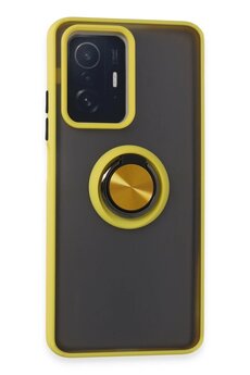 CepteToptan Xiaomi Mi 11T Pro Kılıf Montreal Yüzüklü Silikon Kapak - Sarı - DROPX4951-9614