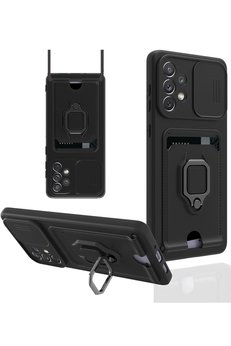 CepteToptan Samsung Galaxy A53 5G Kılıf Zuma Kartvizitli Yüzüklü Silikon - Siyah - DROPX9312-9884