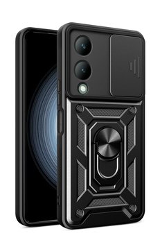 CepteToptan Vivo Y17S Kılıf Pars Lens Yüzüklü Silikon - Siyah - DROPX2869-6073