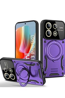 CepteToptan Xiaomi Redmi Note 13 Pro 4G Kılıf Joy Lens Standlı Kapak - Mor - DROPX6270-2858