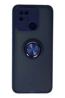 CepteToptan Xiaomi Redmi 10C Kılıf Montreal Yüzüklü Silikon Kapak - Lacivert - DROPX4072-2493