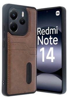 CepteToptan Xiaomi Redmi Note 14 4G Kılıf Sara Kartvizitli Deri Kılıf - Taba - DROPX5926-9528