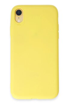 CepteToptan iPhone XR Kılıf First Silikon - Sarı - DROPX2129-2283