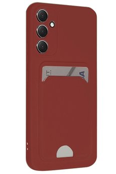 CepteToptan Samsung Galaxy S24 FE Kılıf Kelvin Kartvizitli Silikon - Bordo - DROPX2752-3932
