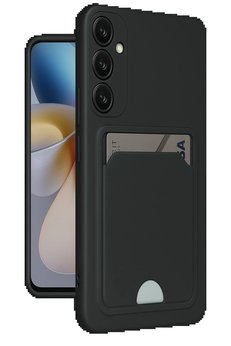 CepteToptan Samsung Galaxy A56 Kılıf Kelvin Kartvizitli Silikon - Siyah - DROPX8644-8916