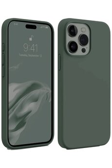 CepteToptan iPhone 15 Pro Max Kılıf First Silikon - Koyu Yeşil - DROPX5598-4434