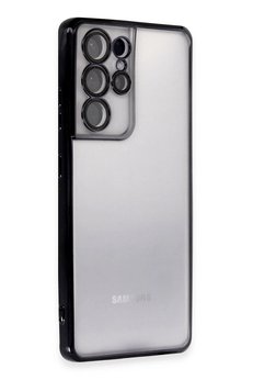 CepteToptan Samsung Galaxy S21 Ultra Kılıf Lensli Silikon - Siyah - DROPX3780-6549