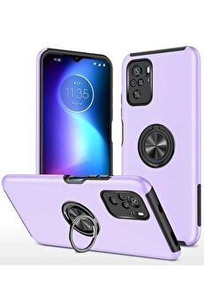 CepteToptan Xiaomi Poco F3 Kılıf Elit Yüzüklü Kapak - Mor - DROPX8138-1335