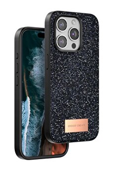 Toptan Bulurum iPhone 14 Pro Bright Simli Kapak - Siyah