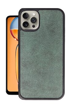 Toptan Bulurum iPhone 14 Pro Kılıf Aras Deri Kapak - Koyu Yeşil - DROPX7198-8159