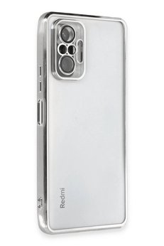 CepteToptan Xiaomi Redmi Note 10 Pro Kılıf Lensli Silikon - Gümüş - DROPX9700-4374