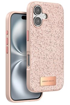 nerede bulurum iPhone 16 Bright Simli Kapak - Pembe