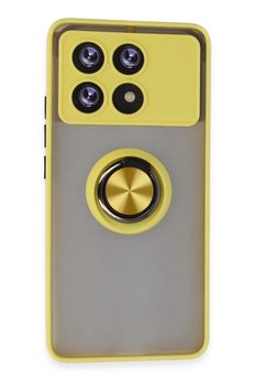 CepteToptan Xiaomi Poco X6 Pro Kılıf Montreal Yüzüklü Silikon Kapak - Sarı - DROPX5439-2021