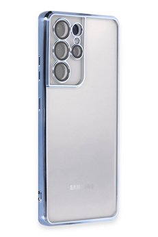 CepteToptan Samsung Galaxy S21 Ultra Kılıf Lensli Silikon - Açık Mavi - DROPX5017-1002