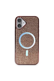 emosavm iPhone 16 Kılıf Diamond Magsafe Kapak - Pembe