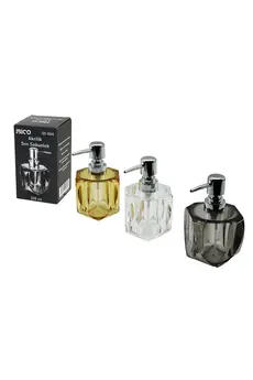 Go İthalat Tombul Kare - 4-Kalpli̇ Gövde Şeffaf - Renkli̇ Akri̇li̇k - Mi̇ka Kri̇stal Sıvı Sabunluk 220Ml (5314)