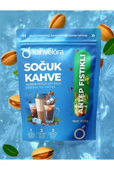 kahvelora Soğuk Hazır Ice Kahve Antep Fıstıklı 200g - Buzlu Soğuk Kahve - Soğuk Sütle Hazırla
