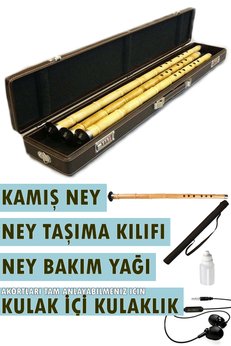 Utku Müzik Aletleri Kamış Kız Si Ney Taşıma Kılıfı Özel Kokulu Bakım Yağı Akort Kulaklığı