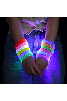 Buti̇k Bfs Pembe Led Işıklı Baskı Yapılabi̇len Pi̇lli̇ Bi̇lekli̇k Bi̇lezi̇k 1,5 Cm Geni̇şli̇k