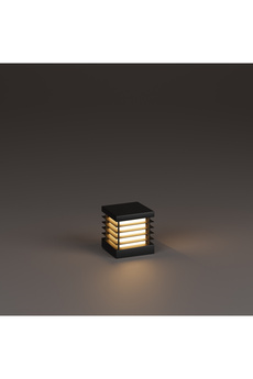 HS Aydınlatma Lumex Alüminyum Izgaralı Set Üstü Aydınlatma Bahçe Aydınlatması Antrasit Renk 18 X 18 Cm