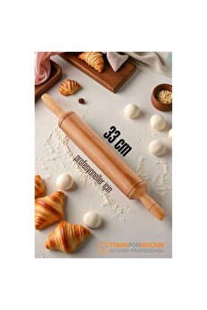 Toptan Bulurum Ahşap Merdane Hamur Açma Merdanesi 33 cm Küçük Mutfak Merdanesi