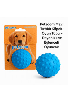 TRENDMEN Petzoom Mavi Tırtıklı Köpek Oyun Topu – Dayanıklı ve Eğlenceli Oyuncak