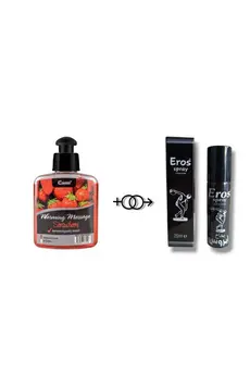 Adoi̇l Çi̇lek Aromalı Ci̇nsel Masaj Yağı 100 Ml + Eros Gecìktìrìcì Di̇kleşti̇ri̇ci̇ Sprey 20 Ml