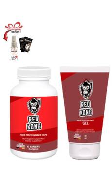 Adoil Red Kong Erkeklere Özel Bölge Destekleyici 60'lı set+Afrodizayn Masaj Yağı