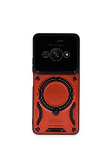 nerede bulurum Xiaomi Poco C61 Kılıf Joy Lens Standlı Kapak - Kırmızı