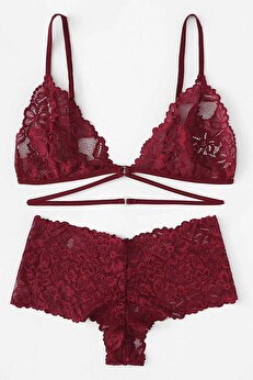 Bellevi̇estore Kadın Bordo Özel Şık Sütyen Külot Takımı