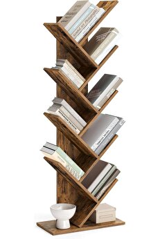 STOREMAX aclyashop Ağaç Kitap Rafı, 8 Katlı Ayaklı Kitaplık, Oturma Odası, Ev Ofis için Ahşap Raflı, Lbc11Bx
