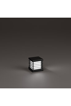 HS Aydınlatma Lumex Alüminyum Izgaralı Set Üstü Aydınlatma Bahçe Aydınlatması Antrasit Renk 18 X 18 Cm